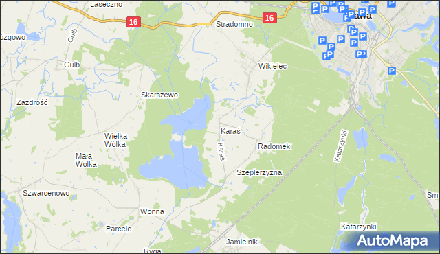 mapa Karaś gmina Iława, Karaś gmina Iława na mapie Targeo