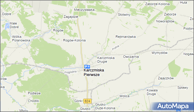 mapa Karczmiska Drugie, Karczmiska Drugie na mapie Targeo