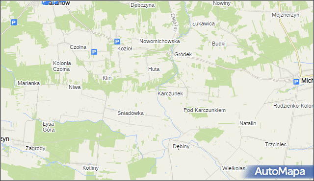 mapa Karczunek gmina Baranów, Karczunek gmina Baranów na mapie Targeo
