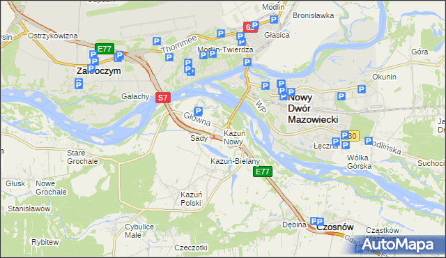 mapa Kazuń Nowy, Kazuń Nowy na mapie Targeo