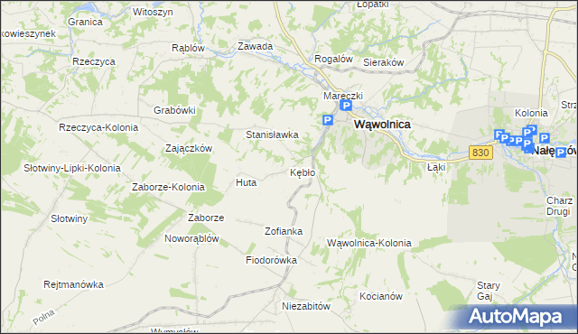 mapa Kębło, Kębło na mapie Targeo