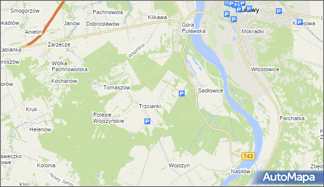 mapa Kolonia Góra Puławska, Kolonia Góra Puławska na mapie Targeo