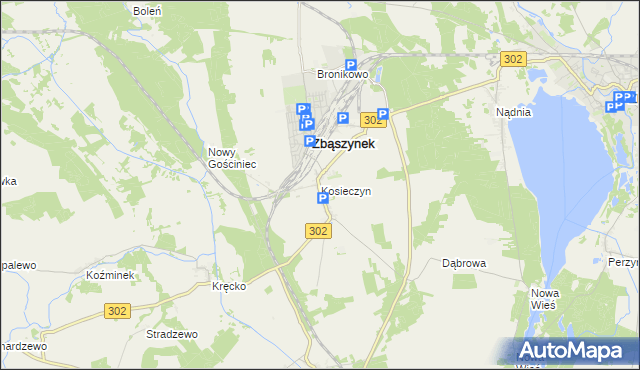 mapa Kosieczyn, Kosieczyn na mapie Targeo