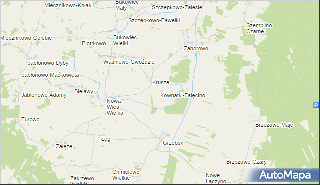 mapa Kownatki-Falęcino, Kownatki-Falęcino na mapie Targeo