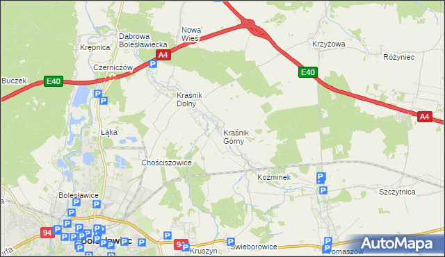 mapa Kraśnik Górny, Kraśnik Górny na mapie Targeo