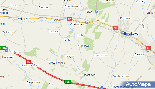 mapa Krępkowo gmina Strzałkowo, Krępkowo gmina Strzałkowo na mapie Targeo