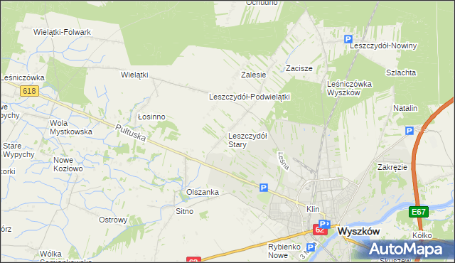 mapa Leszczydół Stary, Leszczydół Stary na mapie Targeo