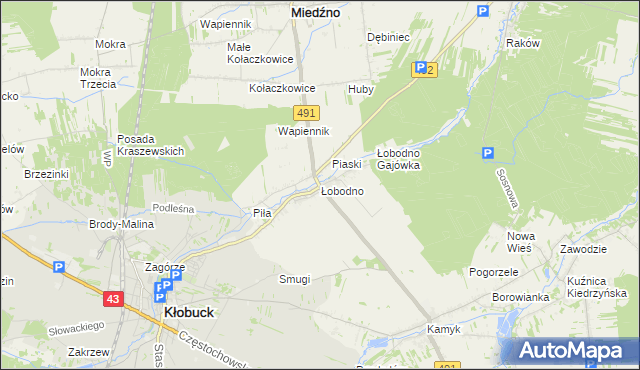 mapa Łobodno, Łobodno na mapie Targeo