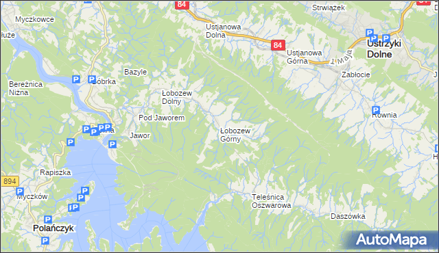 mapa Łobozew Górny, Łobozew Górny na mapie Targeo
