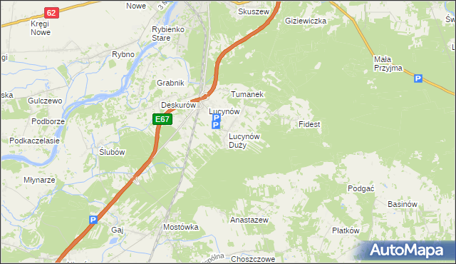 mapa Lucynów Duży, Lucynów Duży na mapie Targeo