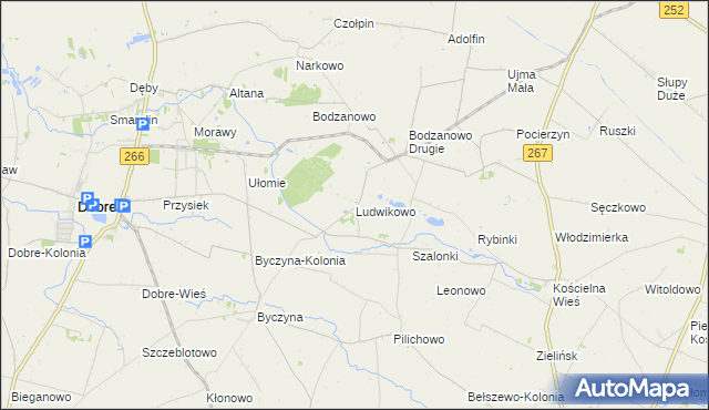 mapa Ludwikowo gmina Dobre, Ludwikowo gmina Dobre na mapie Targeo