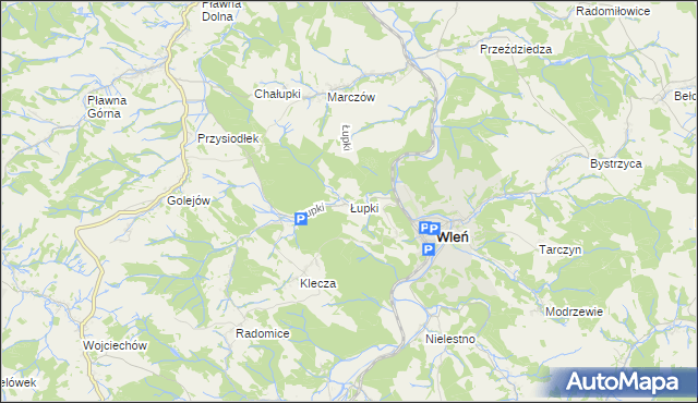 mapa Łupki gmina Wleń, Łupki gmina Wleń na mapie Targeo