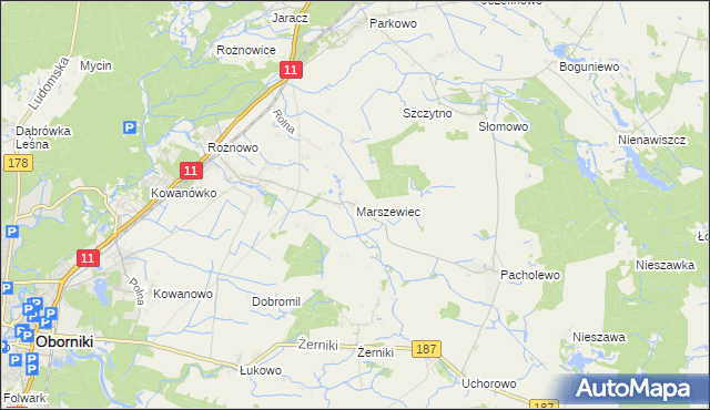 mapa Marszewiec, Marszewiec na mapie Targeo