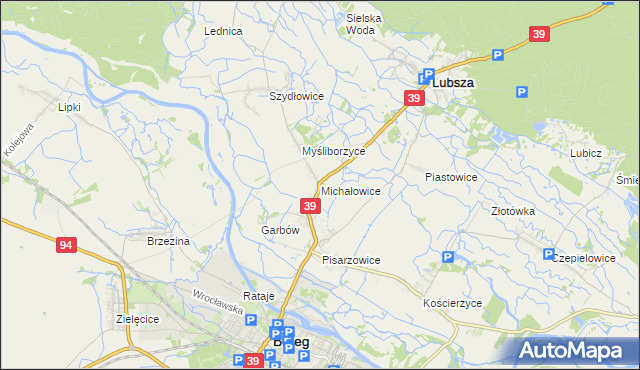 mapa Michałowice gmina Lubsza, Michałowice gmina Lubsza na mapie Targeo