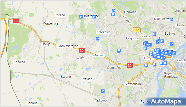 mapa Mierzyn gmina Dobra (Szczecińska), Mierzyn gmina Dobra (Szczecińska) na mapie Targeo