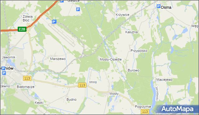 mapa Mosty-Osiedle, Mosty-Osiedle na mapie Targeo