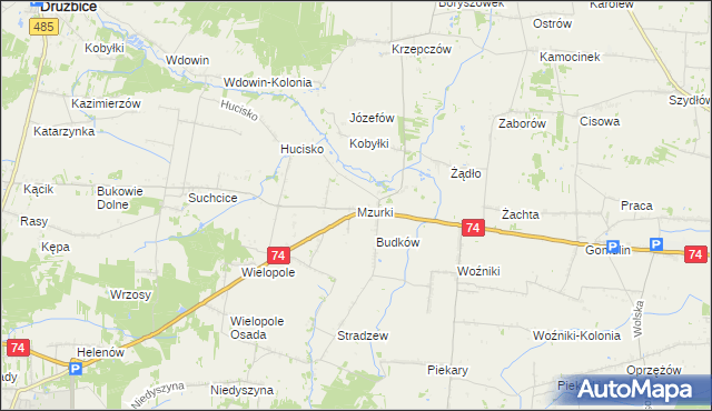 mapa Mzurki, Mzurki na mapie Targeo