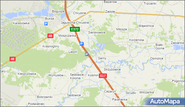 mapa Nadleśnictwo Sarny, Nadleśnictwo Sarny na mapie Targeo