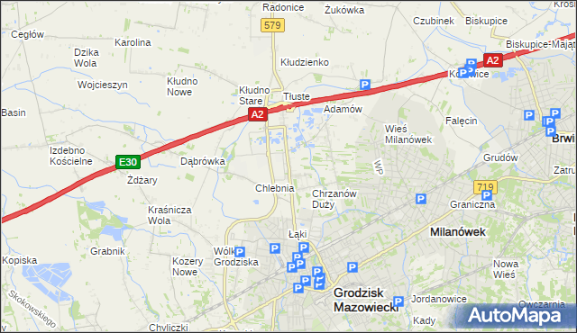 mapa Natolin gmina Grodzisk Mazowiecki, Natolin gmina Grodzisk Mazowiecki na mapie Targeo