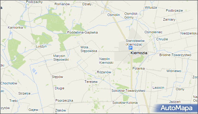 mapa Natolin Kiernoski, Natolin Kiernoski na mapie Targeo