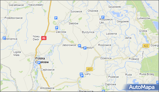 mapa Nieznaszyn, Nieznaszyn na mapie Targeo