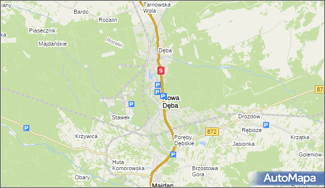 mapa Nowa Dęba, Nowa Dęba na mapie Targeo