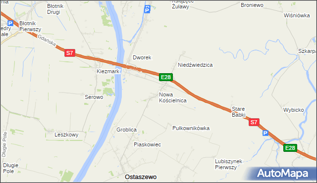 mapa Nowa Kościelnica, Nowa Kościelnica na mapie Targeo