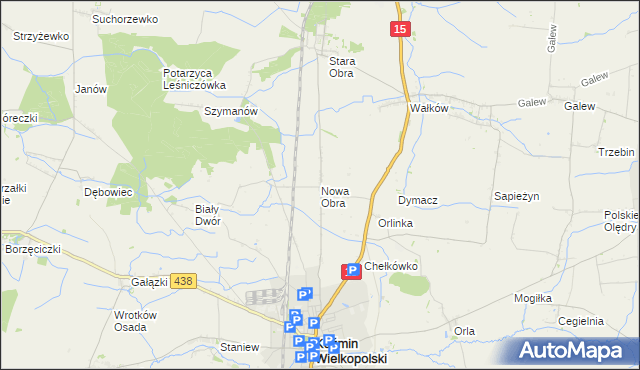 mapa Nowa Obra gmina Koźmin Wielkopolski, Nowa Obra gmina Koźmin Wielkopolski na mapie Targeo