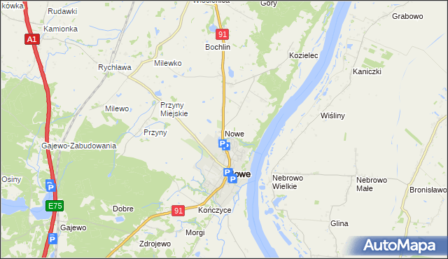 mapa Nowe powiat świecki, Nowe powiat świecki na mapie Targeo