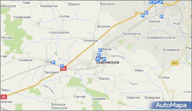 mapa Nowe Skalmierzyce, Nowe Skalmierzyce na mapie Targeo