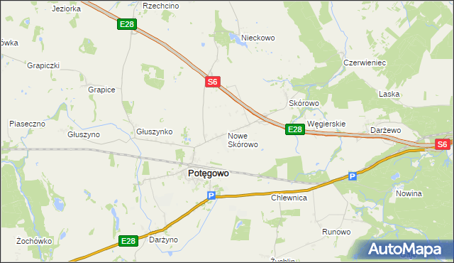 mapa Nowe Skórowo, Nowe Skórowo na mapie Targeo