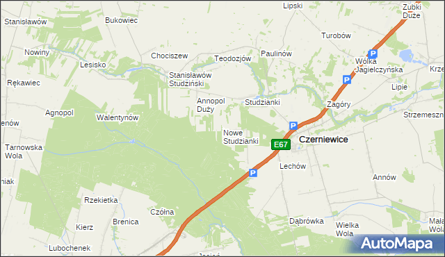 mapa Nowe Studzianki, Nowe Studzianki na mapie Targeo