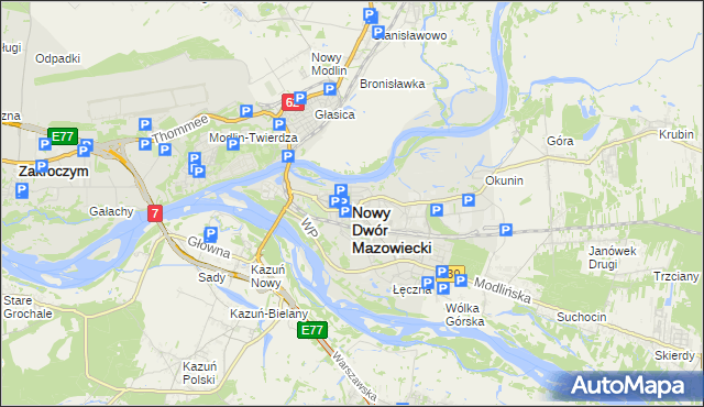 mapa Nowy Dwór Mazowiecki, Nowy Dwór Mazowiecki na mapie Targeo