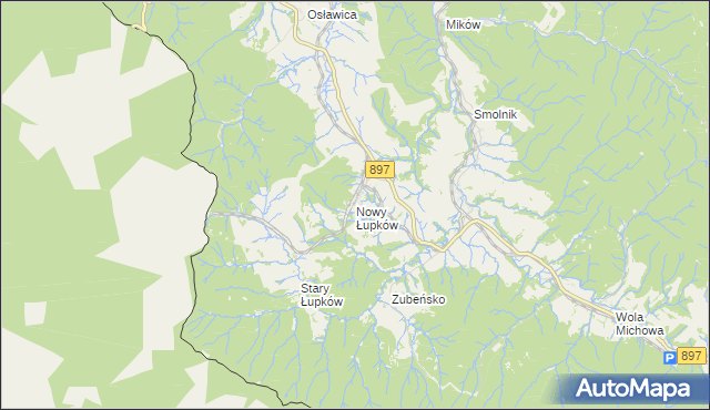 mapa Nowy Łupków, Nowy Łupków na mapie Targeo