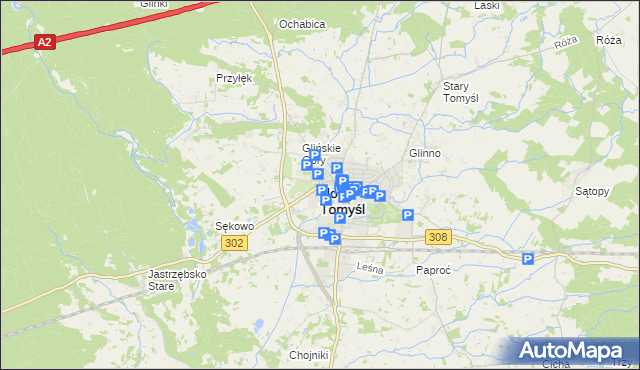 mapa Nowy Tomyśl, Nowy Tomyśl na mapie Targeo