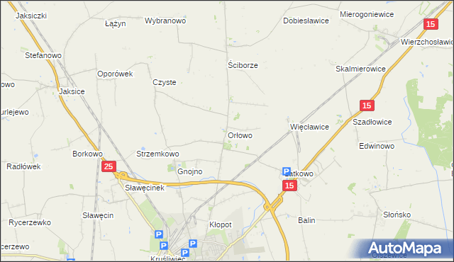 mapa Orłowo gmina Inowrocław, Orłowo gmina Inowrocław na mapie Targeo
