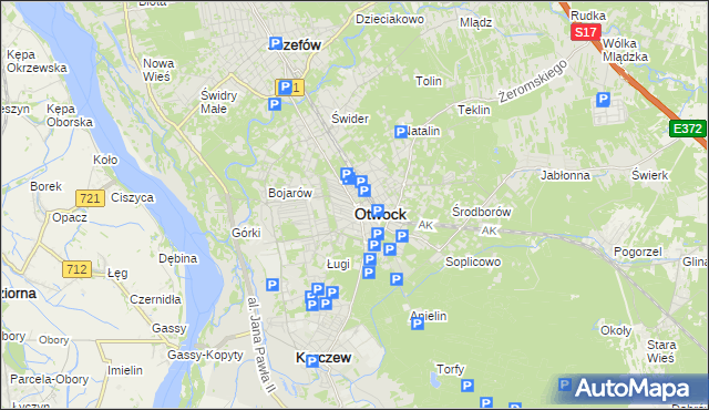 mapa Otwock, Otwock na mapie Targeo