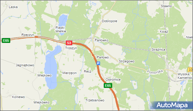 mapa Parłowo, Parłowo na mapie Targeo