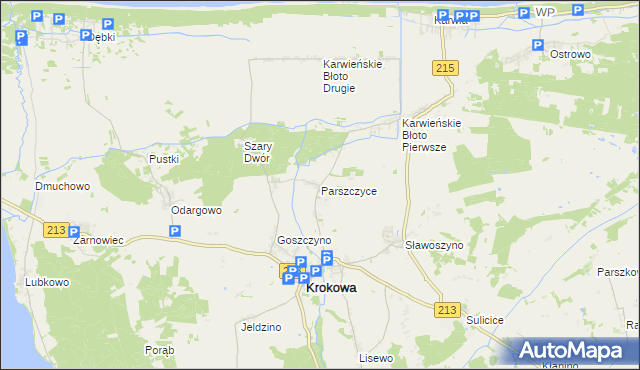 mapa Parszczyce, Parszczyce na mapie Targeo