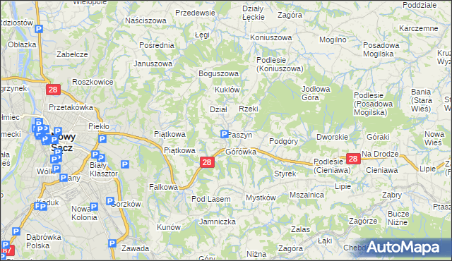 mapa Paszyn, Paszyn na mapie Targeo