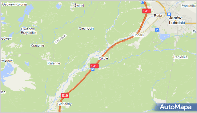 mapa Pikule, Pikule na mapie Targeo