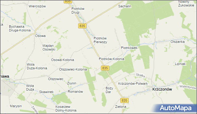 mapa Piotrków-Kolonia, Piotrków-Kolonia na mapie Targeo