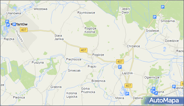 mapa Pogórze gmina Biała, Pogórze gmina Biała na mapie Targeo