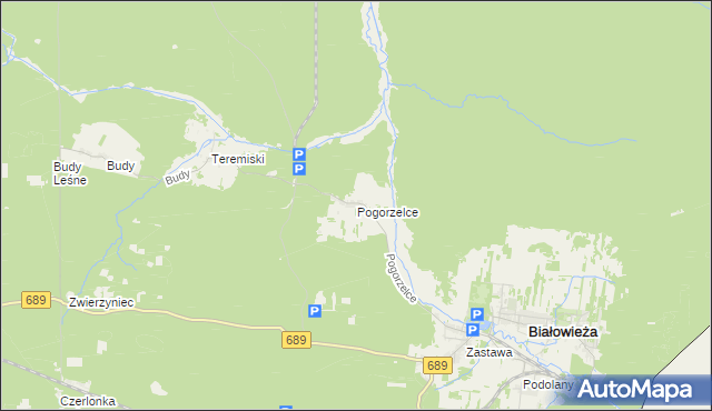mapa Pogorzelce, Pogorzelce na mapie Targeo