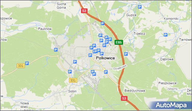 mapa Polkowice, Polkowice na mapie Targeo