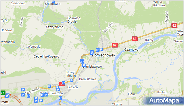 mapa Pomiechówek, Pomiechówek na mapie Targeo