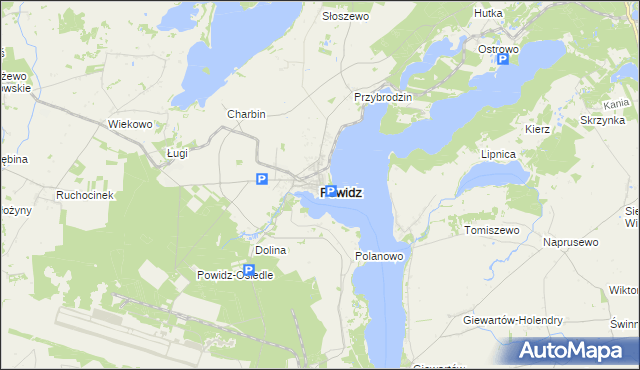 mapa Powidz powiat słupecki, Powidz powiat słupecki na mapie Targeo