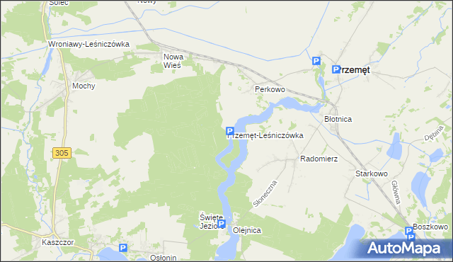 mapa Przemęt-Leśniczówka, Przemęt-Leśniczówka na mapie Targeo