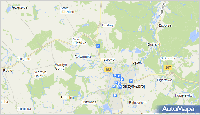 mapa Przyrowo, Przyrowo na mapie Targeo