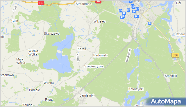 mapa Radomek gmina Iława, Radomek gmina Iława na mapie Targeo